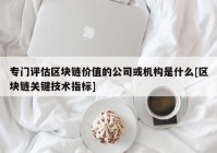 专门评估区块链价值的公司或机构是什么[区块链关键技术指标]